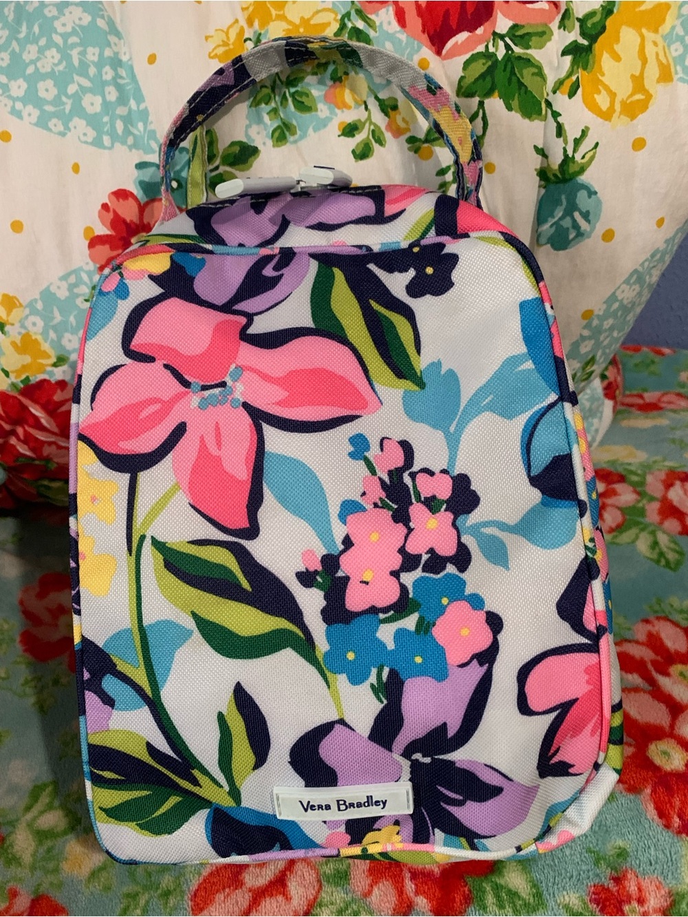 Vera Bradley Marian Floral Insulated Lunch Bag With ID Window